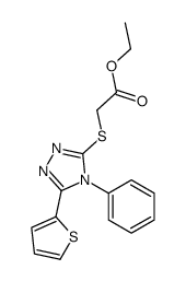 ethyl 2-[(4-phenyl-5-thiophen-2-yl-1,2,4-triazol-3-yl)sulfanyl]acetate结构式