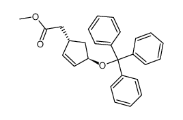 methyl 2-((1S,4R)-4-(trityloxy)cyclopent-2-en-1-yl)acetate Structure