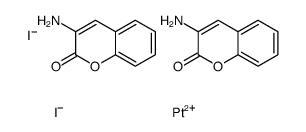 3-aminochromen-2-one, platinum(+2) cation, diiodide结构式