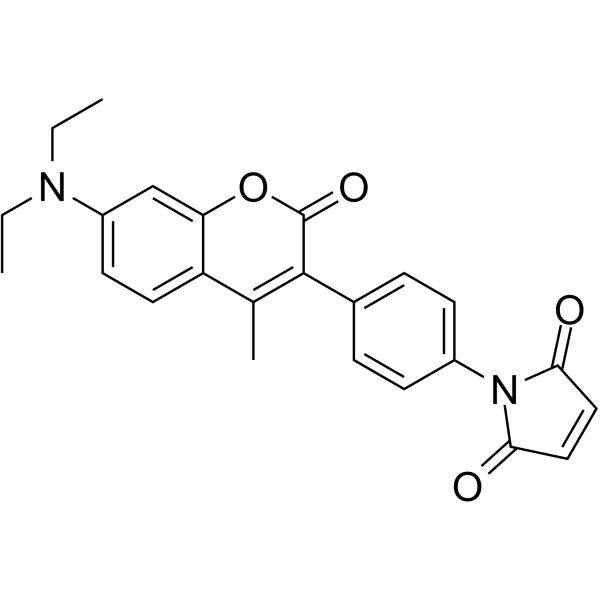 7-二乙氨基-3-(4-马来酰亚胺苯基)-4-甲基香豆素结构式