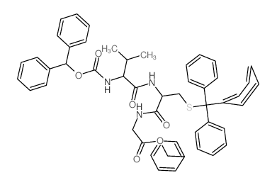 benzyl 2-[[2-[[2-(benzhydryloxycarbonylamino)-3-methyl-butanoyl]amino]-3-tritylsulfanyl-propanoyl]amino]acetate Structure