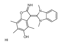 2-amino-3-(1,3-dimethylbenzimidazol-3-ium-2-yl)-4,6,7-trimethyl-1-benzofuran-5-ol,iodide结构式