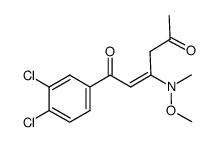 (E)-1-(3,4-dichlorophenyl)-3-(methoxymethylamino)-4-acetyl-2-buten-1-one结构式