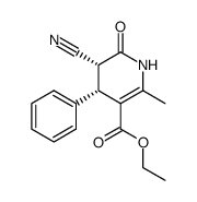 cis-3-cyano-4-phenyl-5-ethoxycarbonyl-6-methyl-3,4-dihydropyridin-2-one Structure
