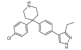 4-(4-chlorophenyl)-4-[4-(5-ethyl-1H-pyrazol-4-yl)phenyl]piperidine结构式