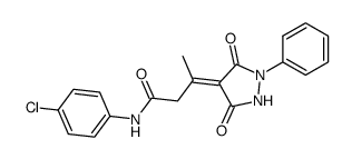 N-(4-chlorophenyl)-3-(3,5-dioxo-1-phenylpyrazolidin-4-ylidene)butanamide Structure