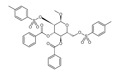 α-D-Glucopyranoside, methyl, 3,4-dibenzoate 2,6-bis(4-methylbenzenesulfonate) Structure