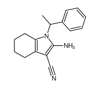(R,S)-2-amino-4,5,6,7-tetrahydro-1-(1-phenylethyl)-1H-indole-3-carbonitrile结构式
