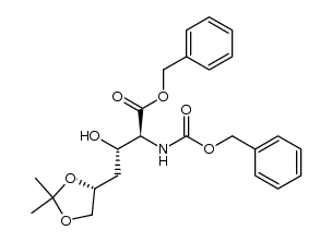 benzyl (2RS,3RS,5S)-2-benzyloxycarbonylamino-5,6-O-isopropylidene-3,5,6-trihydroxyhexanoate结构式