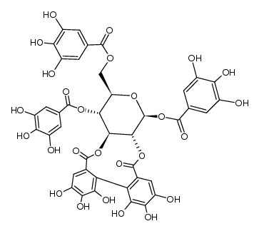 1,4,6-tri-O-galloyl-2,3-(R)-hexahydroxydiphenoyl-β-D-glucose结构式