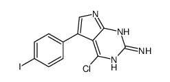 4-chloro-5-(4-iodophenyl)-7H-pyrrolo[2,3-d]pyrimidin-2-amine结构式
