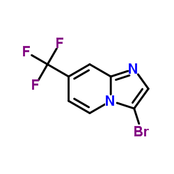 3-溴-7-(三氟甲基)咪唑并[1,2-a]吡啶结构式