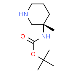 N-[(3S)-3-甲基哌啶-3-基]氨基甲酸叔丁酯结构式