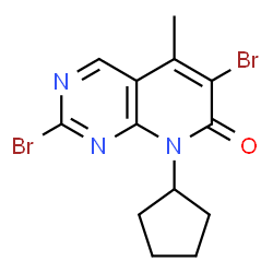 2,6-Dibromo-8-cyclopentyl-5-methylpyrido[2,3-d]pyrimidin-7(8H)-one Structure