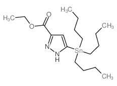 5-三丁基锡烷基-1H-吡唑-3-羧酸乙酯结构式