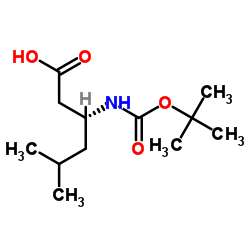 (R)-3-((tert-Butoxycarbonyl)amino)-5-methylhexanoicacid结构式