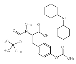Boc-N-甲基-O-乙酰基-L-酪氨酸二环己基铵盐结构式