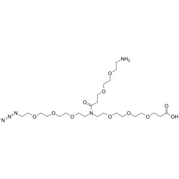 N-(Azido-PEG3)-N-(PEG2-amine)-PEG3-acid Structure