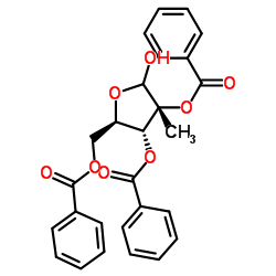 2,3,5-Tri-O-benzoyl-2-C-methyl-D-ribofuranose Structure