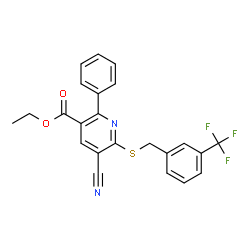 ETHYL 5-CYANO-2-PHENYL-6-([3-(TRIFLUOROMETHYL)BENZYL]SULFANYL)NICOTINATE Structure