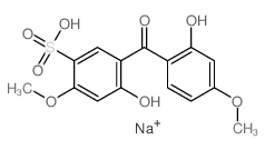 Benzenesulfonic acid,4-hydroxy-5-(2-hydroxy-4-methoxybenzoyl)-2-methoxy-, sodium salt (1:1) structure