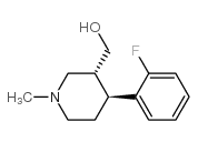 反式-4-(4-氟苯基)-3-羟甲基-1-甲基哌啶结构式