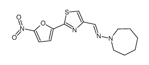 (E)-N-(azepan-1-yl)-1-[2-(5-nitrofuran-2-yl)-1,3-thiazol-4-yl]methanimine结构式