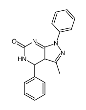 3-methyl-1,4-diphenyl-1,3a,4,5-tetrahydro-pyrazolo[3,4-d]pyrimidin-6-one结构式