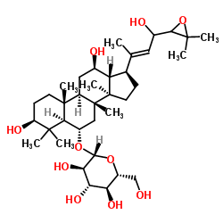 (3β,6α,12β,20E)-3,12,23-Trihydroxy-24,25-epoxydammar-20(22)-en-6-yl β-D-glucopyranoside Structure