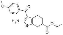 benzo[b]thiophene-6-carboxylic acid, 2-amino-4,5,6,7-tetrahydro-3-(4-methoxybenzoyl)-, ethyl ester Structure