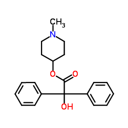羟基-二苯基-乙酸 1-甲基-哌啶-4-基酯结构式