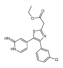 ethyl 2-[5-(2-aminopyridin-4-yl)-4-(3-chlorophenyl)-1,3-thiazol-2-yl]acetate结构式