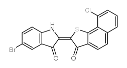 5-溴-2-[9-氯-3-氧代萘[1,2-B]并噻吩-2[3H]-醛缩]-1,2-二氢-3H-吲哚-3-酮结构式