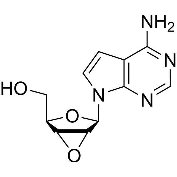 7-(2,3-Anhydro-β-D-ribofuranosyl)-7H-pyrrolo[2,3-d]pyrimidin-4-amine Structure