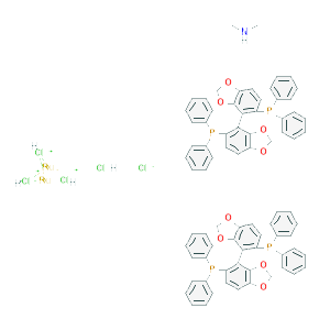 三(μ-氯)双[(S)-(-)-5,5'-双(二苯基膦)-4,4'-联-1,3-苯并二恶茂]二氯化二钌二甲基铵盐结构式