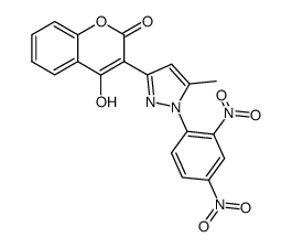 3-[1-(2,4-dinitro-phenyl)-5-methyl-1H-pyrazol-3-yl]-4-hydroxy-chromen-2-one结构式