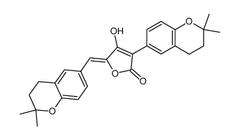 3-(3,4-Dihydro-2,2-dimethyl-2H-1-benzopyran-6-yl)-5-[(Z)-(3,4-dihydro-2,2-dimethyl-2H-1-benzopyran-6-yl)methylene]-4-hydroxy-2(5H)-furanone结构式