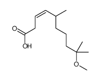 9-methoxy-5,9-dimethyldec-3-enoic acid Structure