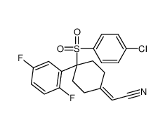 2-(4-(4-chlorophenylsulfonyl)-4-(2,5-difluorophenyl)cyclohexylidene)acetonitrile Structure