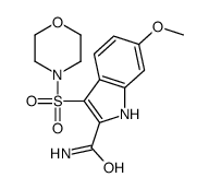 6-methoxy-3-morpholin-4-ylsulfonyl-1H-indole-2-carboxamide结构式