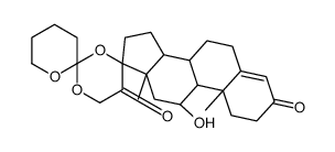 11beta-Hydroxy-17,21-(tetrahydro-2H-pyran-2-ylidenedioxy)pregn-4-ene-3,20-dione结构式