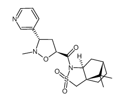 ((3aR,6S,7aS)-8,8-dimethyl-2,2-dioxidotetrahydro-3H-3a,6-methanobenzo[c]isothiazol-1(4H)-yl)((3S,5S)-2-methyl-3-(pyridin-3-yl)isoxazolidin-5-yl)methanone结构式