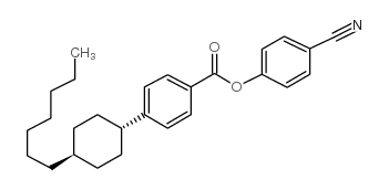 反式-4-(4-庚基环己基)苯甲酸对氰基苯酚酯结构式