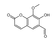 7-hydroxy-8-methoxy-2-oxochromene-6-carbaldehyde结构式