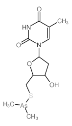Thymidine, 5'-thio-,5'-(dimethylarsinite) (9CI) Structure