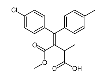 cis-(p-ClC6H4/CO2Me)-3-methoxycarbonyl-4-p-tolyl-4-(p-chloro-phenyl)-2-methylbut-3-enoic acid结构式