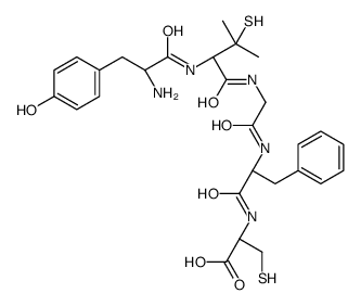 (2R)-2-[[(2S)-2-[[2-[[(2S)-2-[[(2S)-2-amino-3-(4-hydroxyphenyl)propanoyl]amino]-3-methyl-3-sulfanylbutanoyl]amino]acetyl]amino]-3-phenylpropanoyl]amino]-3-sulfanylpropanoic acid Structure