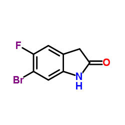 6-溴-5-氟吲哚啉-2-酮结构式