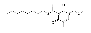 S-octyl 5-fluoro-3-(methoxymethyl)-2,6-dioxo-3,6-dihydropyrimidine-1(2H)-carbothioate结构式