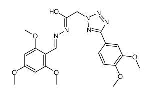 2-[5-(3,4-dimethoxyphenyl)tetrazol-2-yl]-N-[(E)-(2,4,6-trimethoxyphenyl)methylideneamino]acetamide结构式
